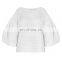 TWOTWINSTYLE Plaid White Lantern Sleeve Lattice Casual women's Blouses Tops  Loose