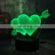 New Sweety For Valentine's Day Love Arrow double heart 3D Table Night Touch USB Living Room Decorative Lamp
