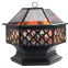 Ceramic tile mosaic parquet outdoor rectangular fire pit table