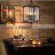 LED Industrial Pendant Lamps Halogen Retro Iron Black Bar Pendant Lamps