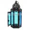 Factory direct selling American Rural iron Moroccan candle lantern windproof color glass Moroccan classical lantern decoration