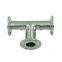 Best Selling full size ISO standard stainless steel Sanitary pipe fitting t type 3 way tri clamp tee