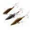 Mini Metal jigging  spoon Spinner  ice Slice Fishing Lure Hard Bait Sequin Spoon Paillette lure  with Feather Treble Hook
