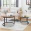 Modern Coffee Table Nesting Side Set of 2 End Table Top Sturdy Metal Frame Wood Desk
