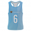 2022 Customized Blue Singlet of Number 6 printed on the Front and Black