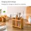 Eco Friendly Multifunction Wooden Chopsticks Bucket Tableware Partition Knife/Fork And Spoon Cage Hanging Drain Rack