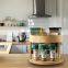Lazy Susan Rotating Spice Rack 2 Tier Bamboo Countertop Rotating Condiment Organizer Kitchen Cabinet Countertop Organizer Rack