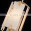 Nordic restaurant small chandelier bedroom bedside luxury brass alabaster pendant lamp