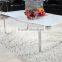 Living room RB-1409 Modern white stoving varnish rectangular tempered glass coffee table with stainless steel tea table