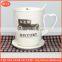 Large capacity mug elegant coffee mug with decal porcelain mug with lid and spoon