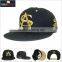short-brim constructed 3D gold letters snapback cap hat