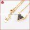 A glittering semiprecious-drusy druzy triangle centers a delicate chain-link necklace perfect for wearing