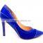 R.blue hot sell point toe high heel lady shoes,thin heels women party heels