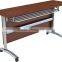 Flexible stainless steel frame wooden school folding table                        
                                                Quality Choice