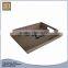 Wholesale 2 set of rustic trapezoidal solid wooden serving tray set
