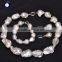 wholesale white nucleated baroque wedding pearl set includes necklace bracelet and earring