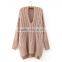 wholesale clothing v neck pure color sweater