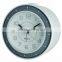 High quality big WHITE analog touch light alarm clock