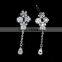Painting meteor cartilage leaf earring CZ flower long earring