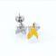 Unique gold leaf jewelry with stainless steel magnetic clip on earrings
