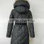 women polyester fabric duck down feather diamond puffer quilted real fur hooded jacket