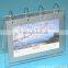 simple design one side acrylic table calendar display stand with metal hoop wholesale