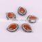 Water Drop Orange Cat Eye Stone Connectors, Pave Rhinestone Crystal Jewelry Gemstone Charm Beads For Jewelry Making