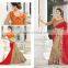 Bridal Georgette Orange Buy Online Embroidered Sarees