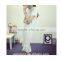 New fashion puffy gray striped women one-piece dress with flouncing hem