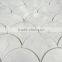 honed carrara white water jet marble mosaic fish marble mosaic