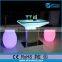 plastic glowing led cocktail table,light up bar table,rgb color illuminated led table