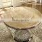 Popular Modern Round Marble Top Wedding Table With Steel Legs