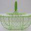 Oval Wire Baskets Garlic Fruit Storage Rustic Trugs Wood Handle Eggs Basket