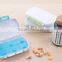 Colorful plastic RECTANGLE portable travelling Mini pill box 6 day