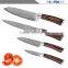 2017 High quality Manufacturers selling high-end four-piece kitchenware multi-function colour wood Damascus knife