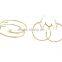 Thin Twisted Artificial Gold Plated Hoop Earrings