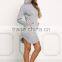 MGOO 2017 New Arrival 100% Cotton Jersey Long Sweater Heather Grey Hooded Split Fashion Long Sleeves Hoodies
