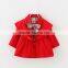 2016 new design red pink kaki belted latest children girls short coat