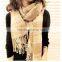 Hot sales different colors choice fashion design fake cashmere plaid pattern design scarf with tassel warm fashion scarf
