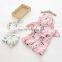 Wholesae cotton soft flower printing tops and pants set baby girl summer set
