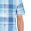 Men's Skinny Short Sleeve check Buttoned Shirt