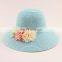 Sunscreen Basin Cap Sunshade Straw Hat Flower Pure Colour Beach Hat
