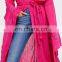 2017 New Style Hot Pink Extra Long Women Cotton Kimono Cardigan