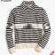 Lux women turtleneck classic strips long sleeves cotton sweater
