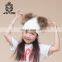 Specification With Two Top Balls Knit Fur Pompoms Knitted Winter Beanie Hat