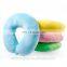 cartoon pattern soft plush stuffed travel sleeping neck pillow with logo
