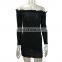 2017 Latest Design Black Long Sleeve Bandage Bodycon Sexy Evening Dress