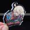 Transparent engraved acrylic badge with cartoon printed