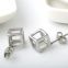 Fashion Jewelry Stainless Steel Hollow Square Earrings for Men/Women