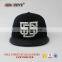 Snapback caps custom logo black leather brim caps in bulk